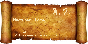 Meczner Imre névjegykártya